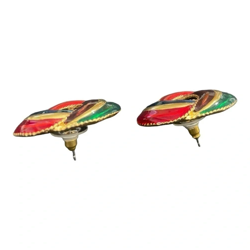 Vintage Love Knot multi colors Pierced Earrings